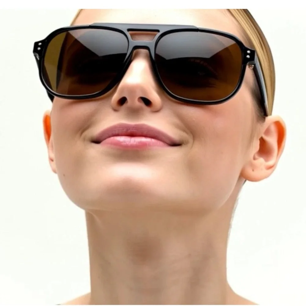 SSunglasses Women Brown Lens Black Frame Fashion UV400 Comfort Lady Female Gafas
